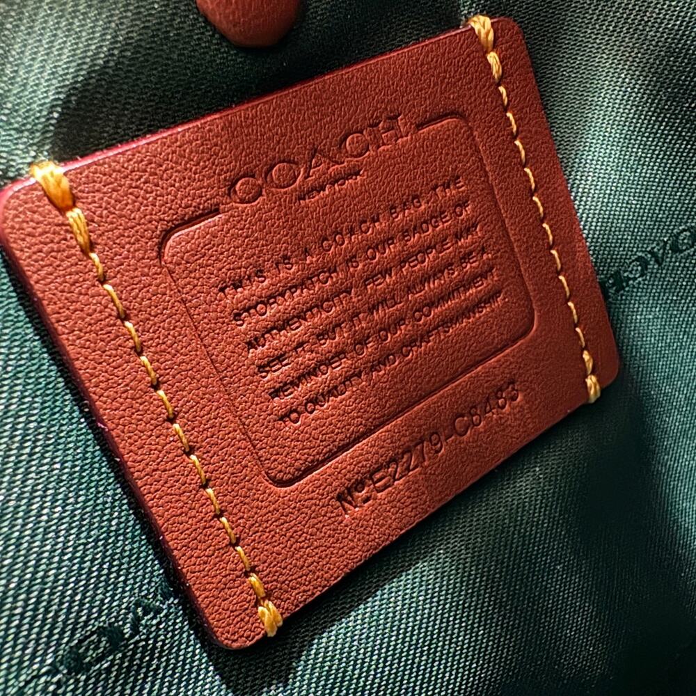 Coach Chaise Crossbody Bag Dark Pine Leather Detachable Strap Zip Back Pocket - Picture 10 of 12